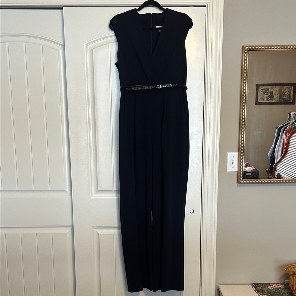 Calvin Klein Navy Sleeveless Jumpsuit